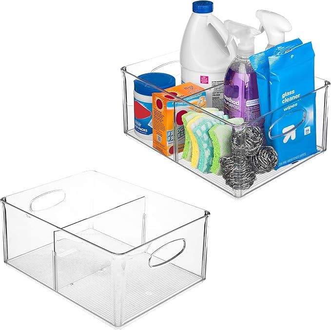 ClearSpace All-Purpose Bins with Divider XL(13.5x10x6) – Perfect Kitchen Organization or Pantry... | Amazon (US)