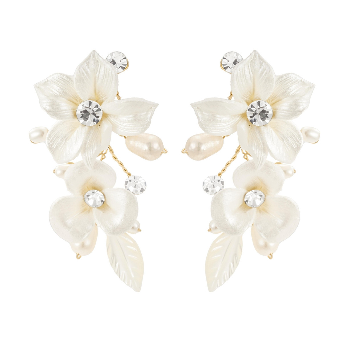 Louise Porcelain Flower Earrings - Gold | Macy's