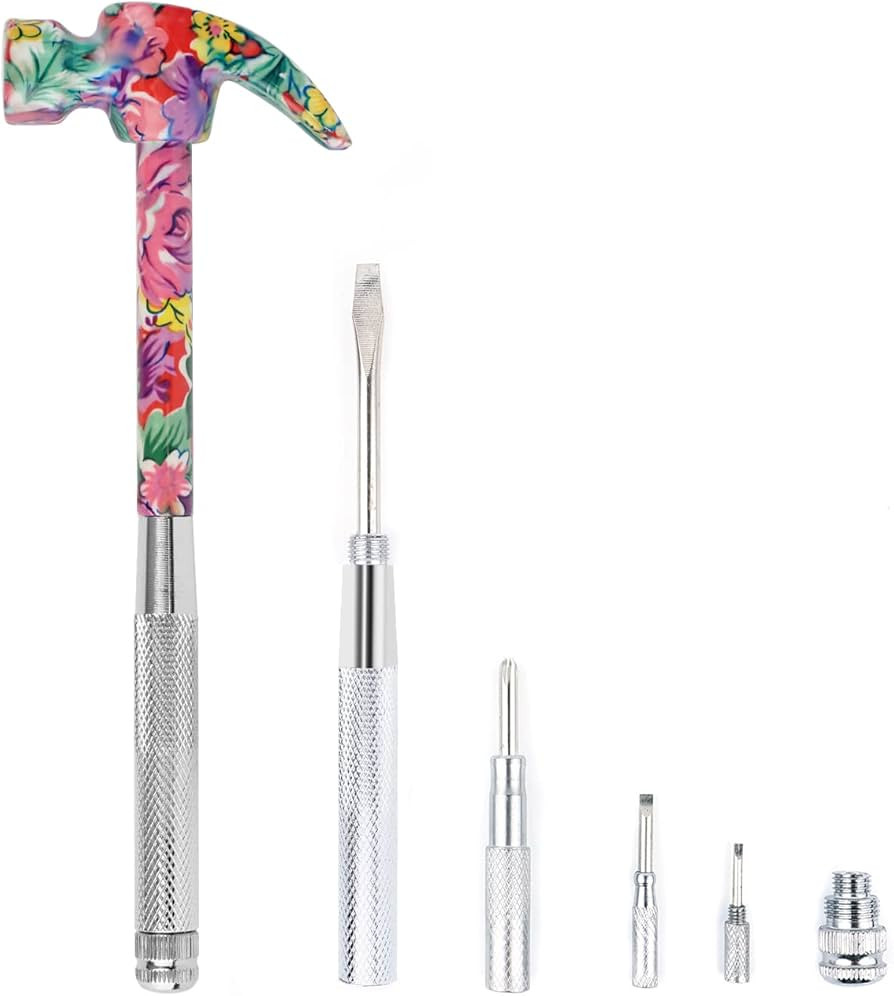 YOUMI 6-in-1 Multifunktionaler Hammer & Schraubendreher-Werkzeug-Set, Klauenhammer mit Schlitz/Fl... | Amazon (DE)