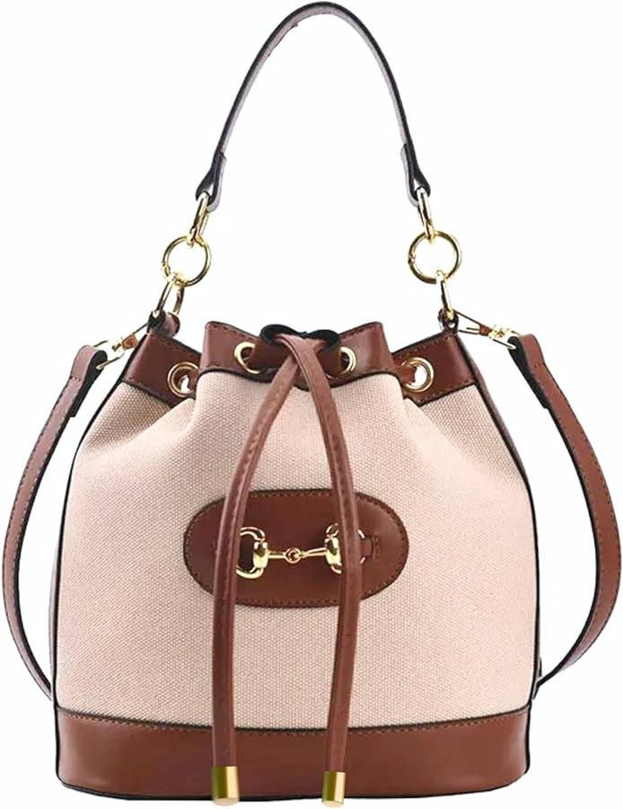 Equestrian snaffle horse bit bucket crossbody handbag, preppy horse lover sling purse, cowgirl bo... | Amazon (US)