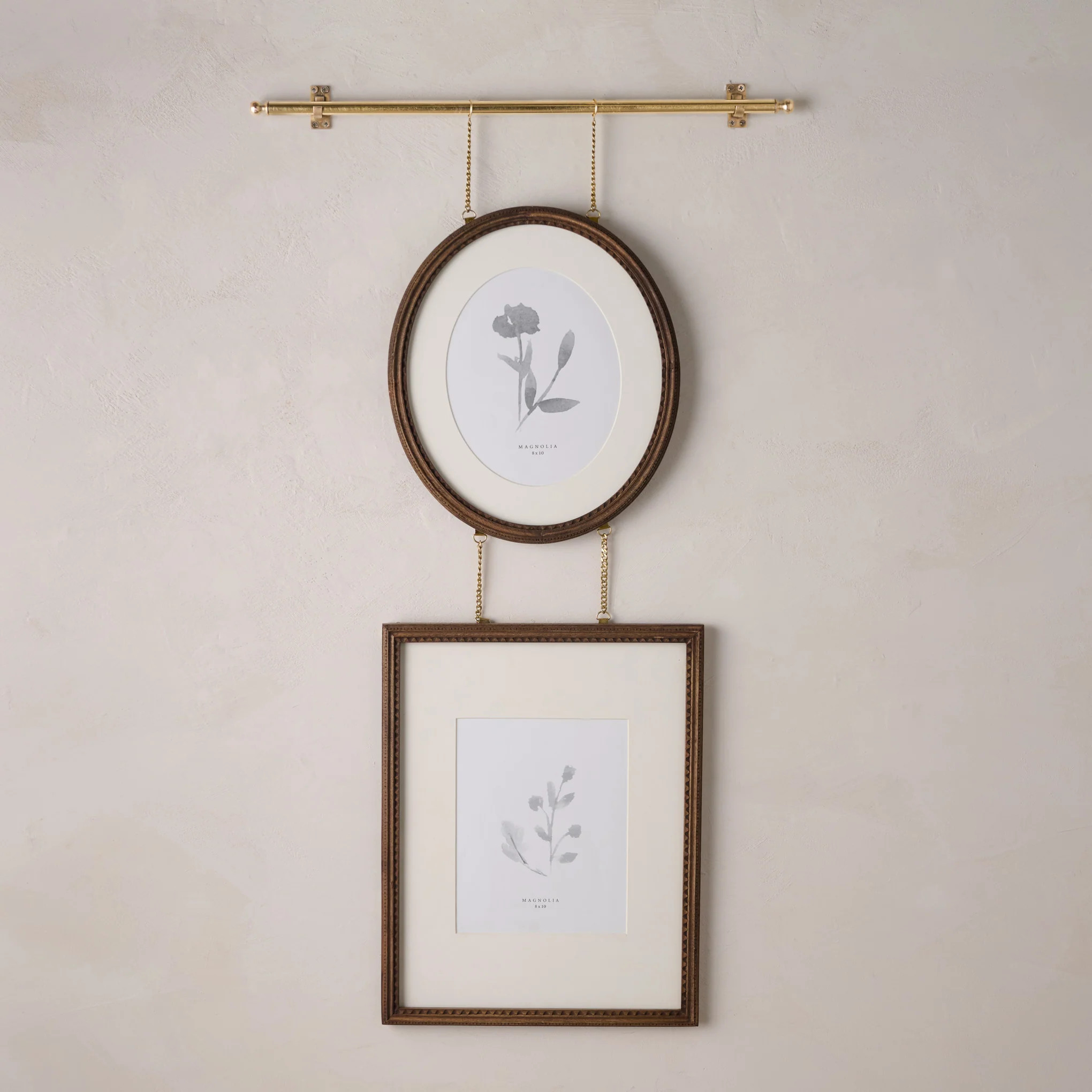 Colleen Wood and Brass Rail Multi Picture Frame | Magnolia