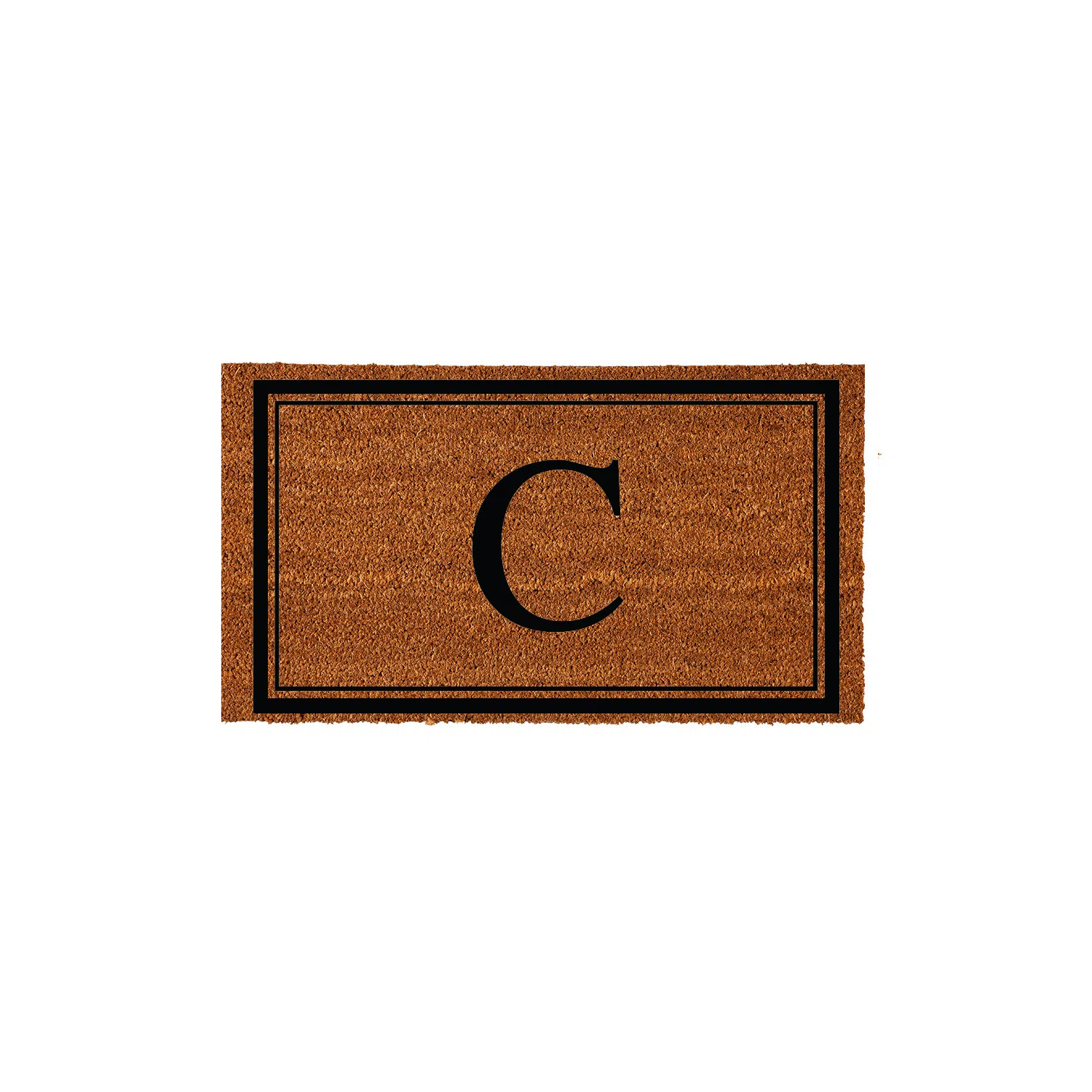 Niarcos 28" x 16" Non-Slip Monogram Coir Outdoor Door Mat | Wayfair North America