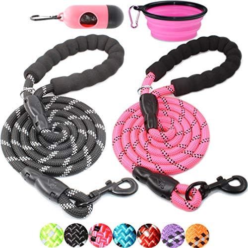 BAAPET 2 Packs 5/6 FT Strong Dog Leash with Comfortable Padded Handle and Highly Reflective Threads  | Amazon (US)