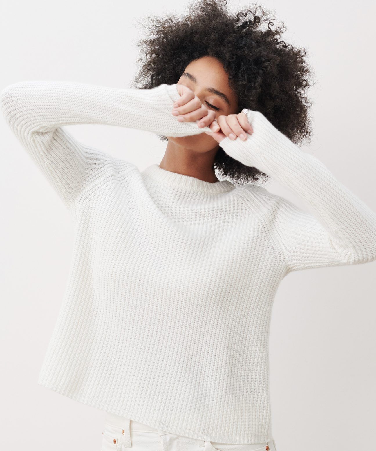 Cashmere Fisherman Sweater - Ivory | Jenni Kayne | Jenni Kayne