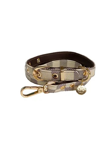 Dogs of GlamourBella Luxury Collar & Leash - Small - Off-White | Nordstrom Rack