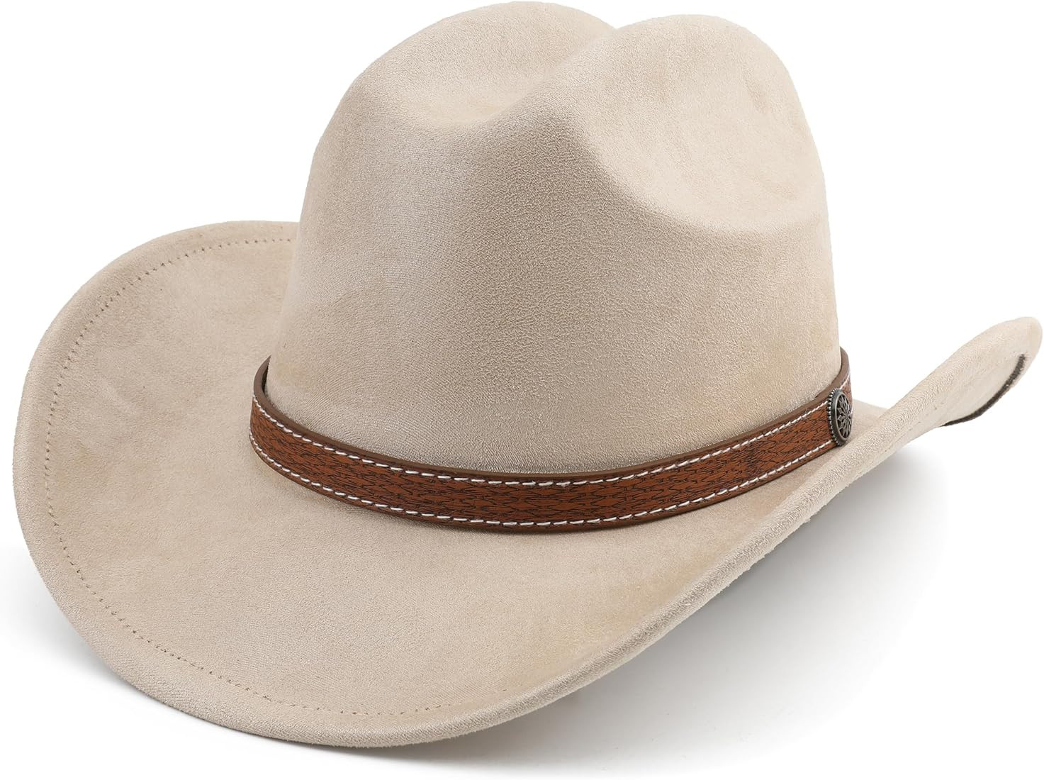 Western Cowboy Hat for Women Men Small Short Wide Brim Beach Cowgirls Cattleman Cowboys Hats | Amazon (US)