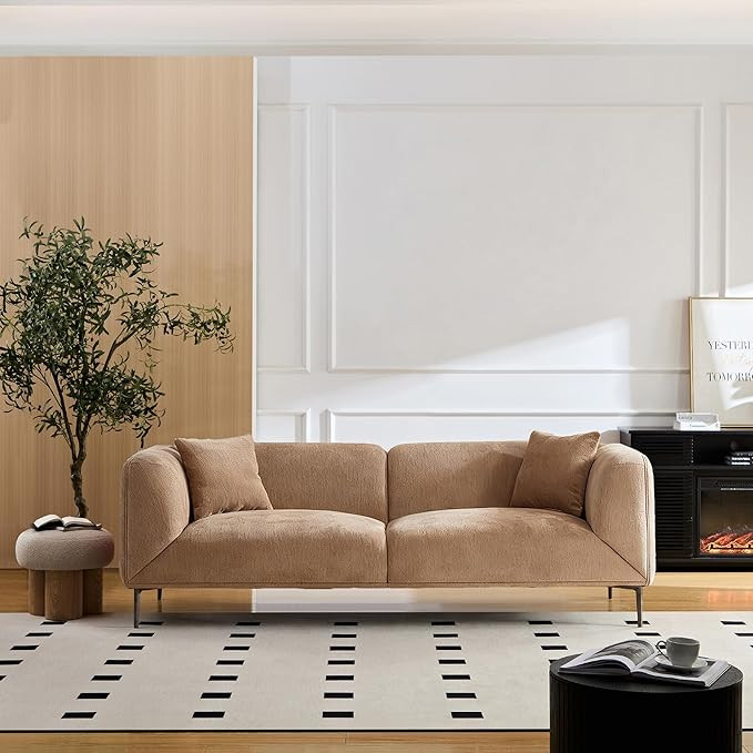 82" Modern Sofa 3-Seater Upholstered Couch with Metal Legs, Luxury Comfy Tuxedo Sofas, Soft Boucl... | Amazon (US)