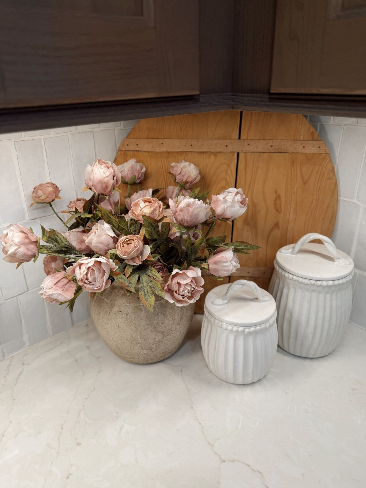 Cutie spring counter deets🤎🌷 vase on the left is home goods & the cutting board is an antique! 

Amazon / Target / neutrals / home decor / kitchen / Holley Gabrielle 

#LTKSeasonal #LTKHome