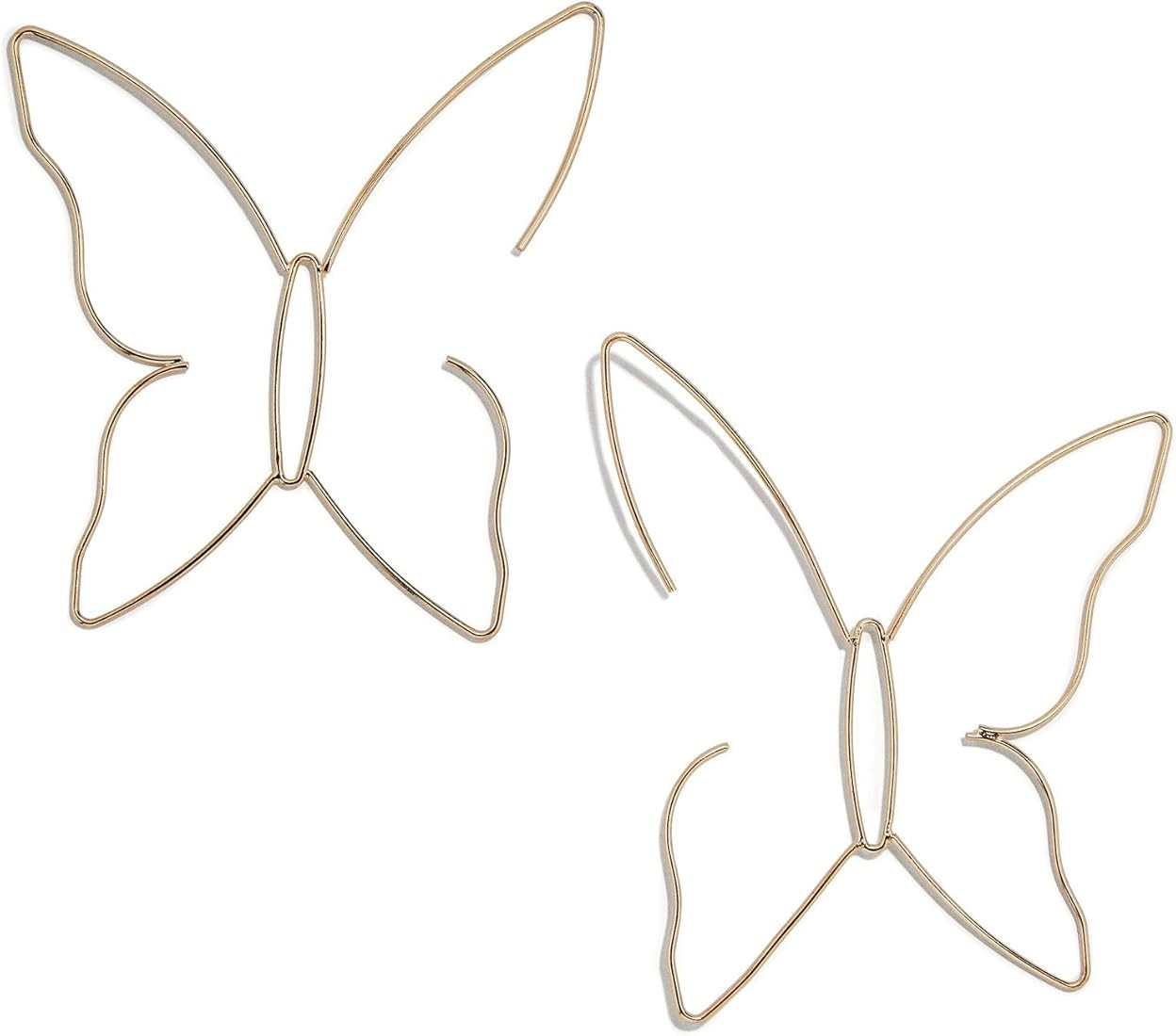 14K Gold Plated Big Hoop Earrings for Women, Fashion Style Including Butterfly Heart Shape | Amazon (US)