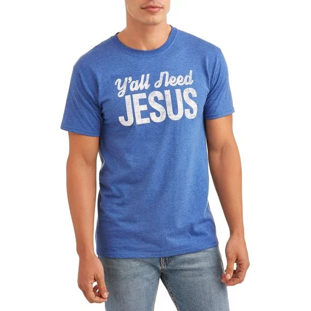 Men's Y'All Need Jesus Humor Short Sleeve Graphic T-Shirt, up to Size 3XL | Walmart (US)