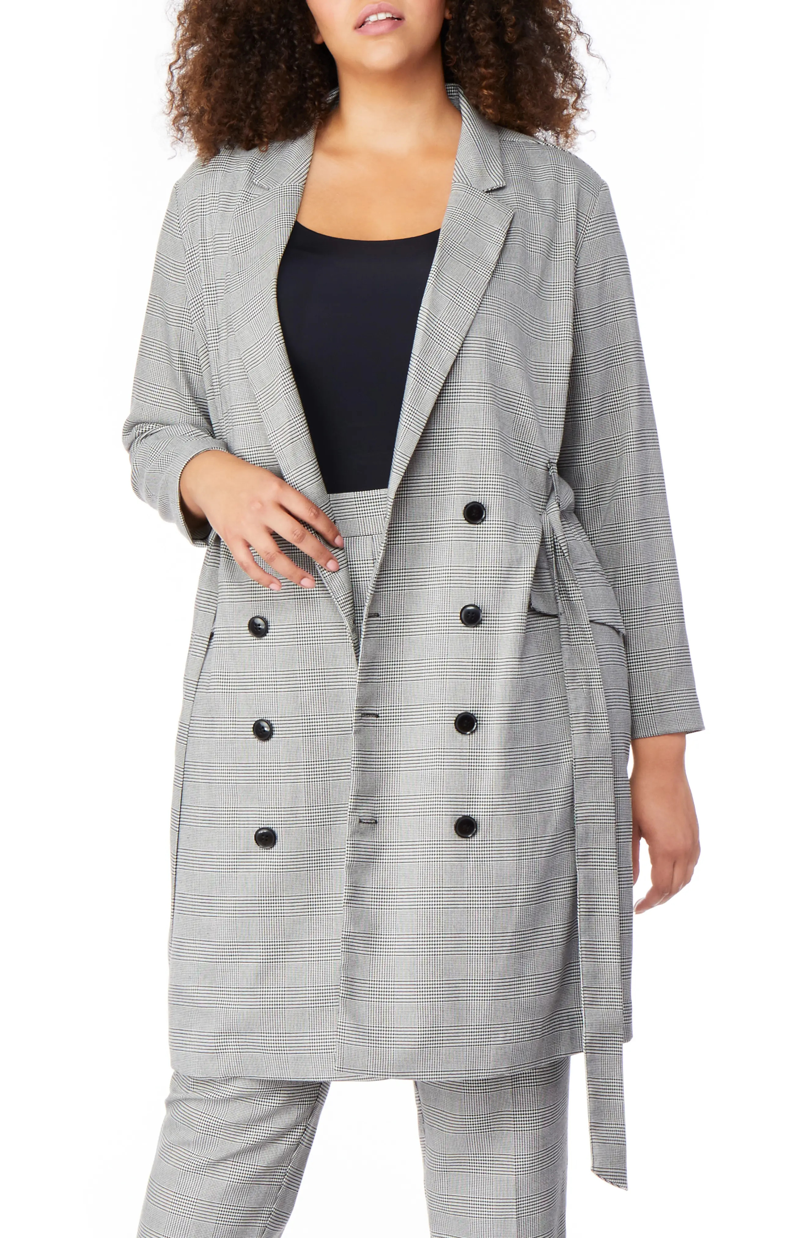 Rebel Wilson x Angels Plaid Belted Blazer Dress (Plus Size) | Nordstrom