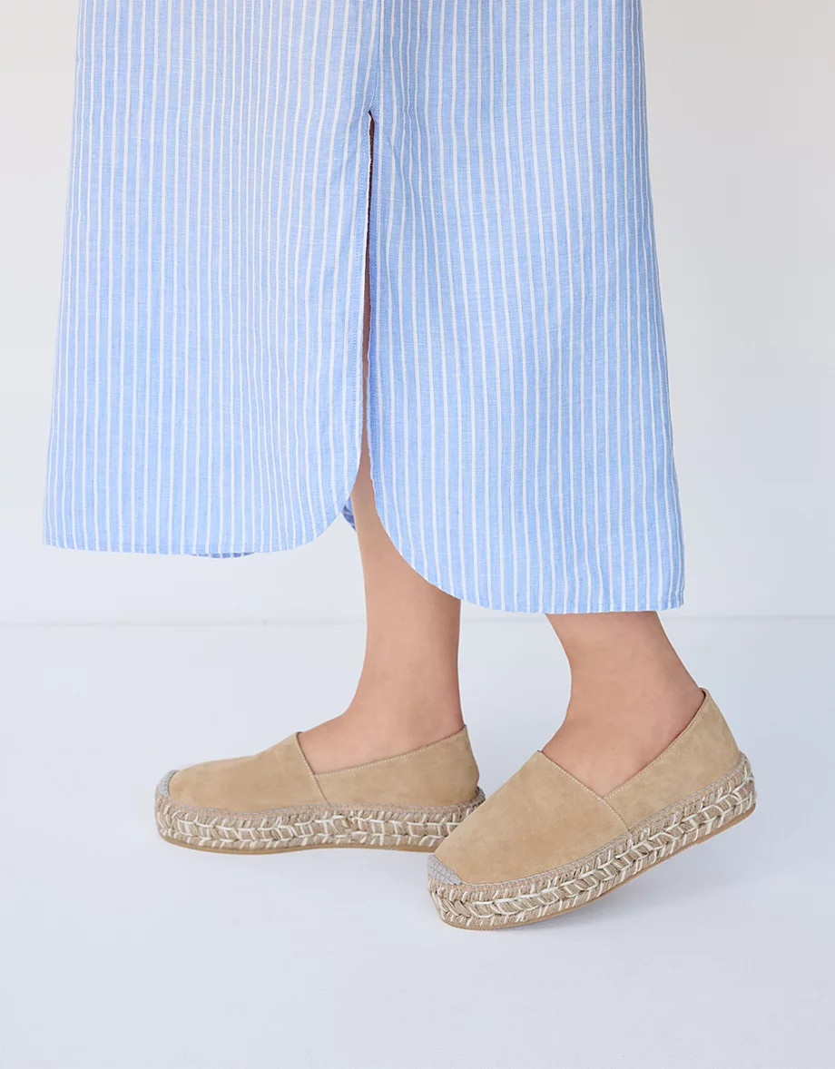 Suede Contrast Flatform Espadrilles | The White Company US