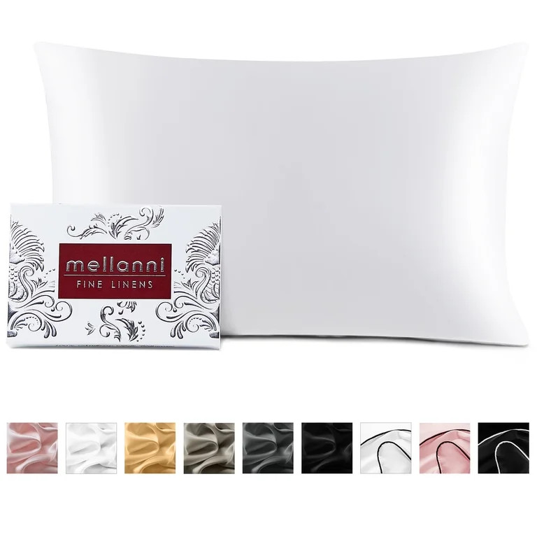 Mellanni Mulberry Silk Collection 19 Momme White Silk Pillowcase, Gift Box, Queen 20"x30" | Walmart (US)