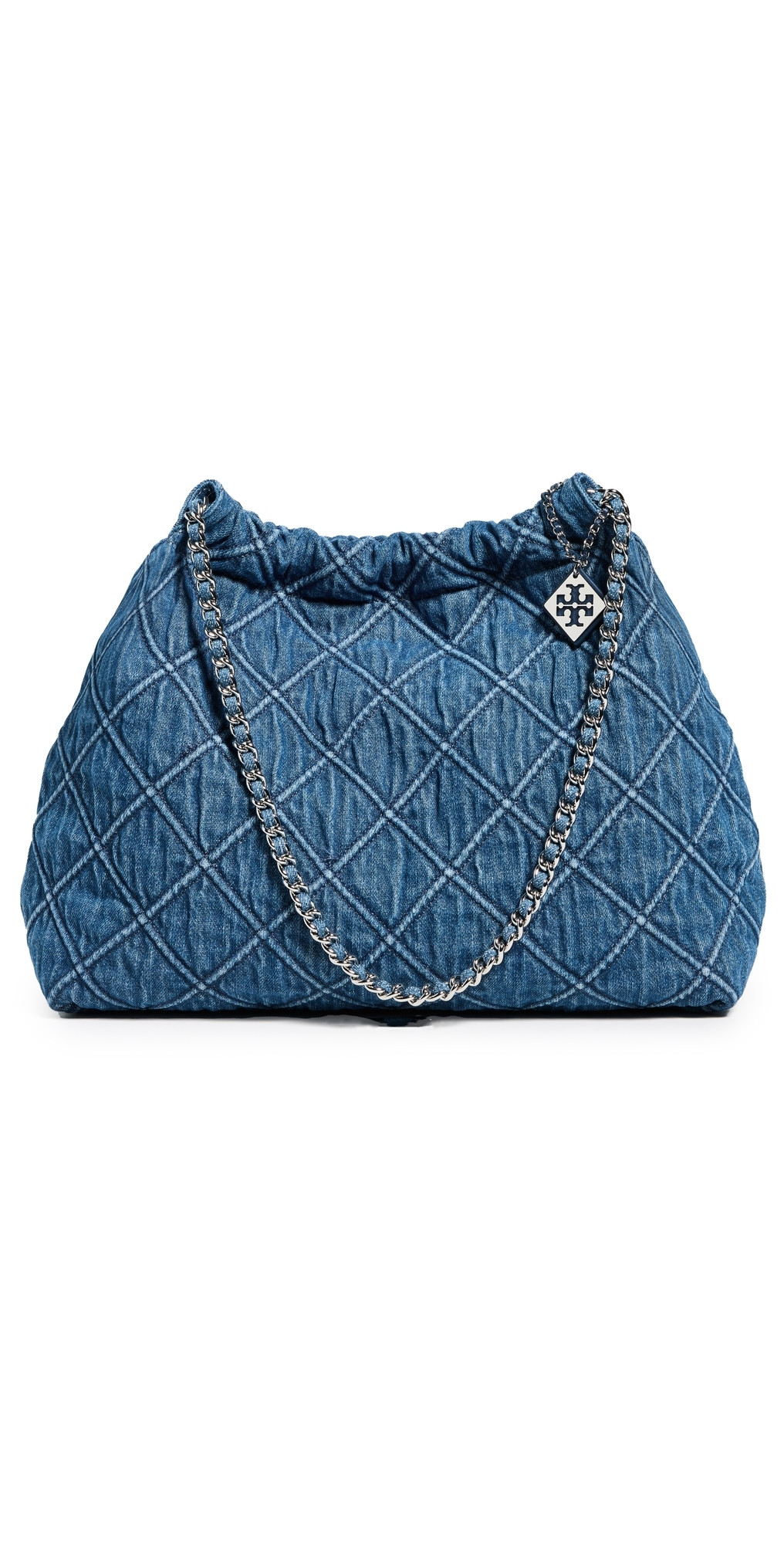 Tory Burch Fleming Soft Denim Drawstring Bag Denim One Size | Shopbop