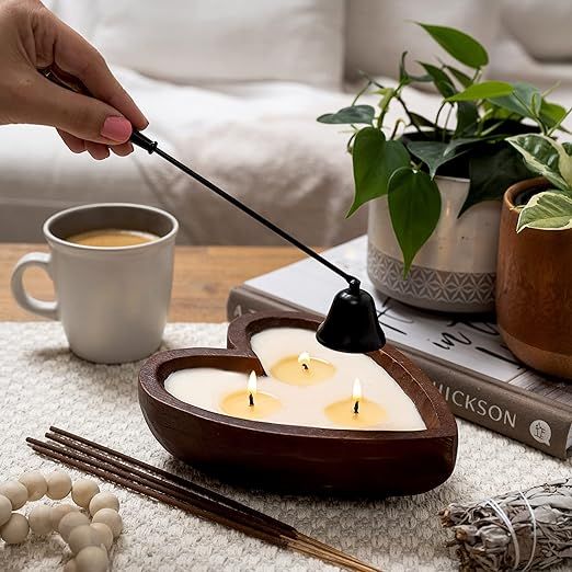 Jollifiers Heart Dough Bowl Candle - Romantic Candles with Candle Snuffer & Heart Candles: Three ... | Amazon (US)