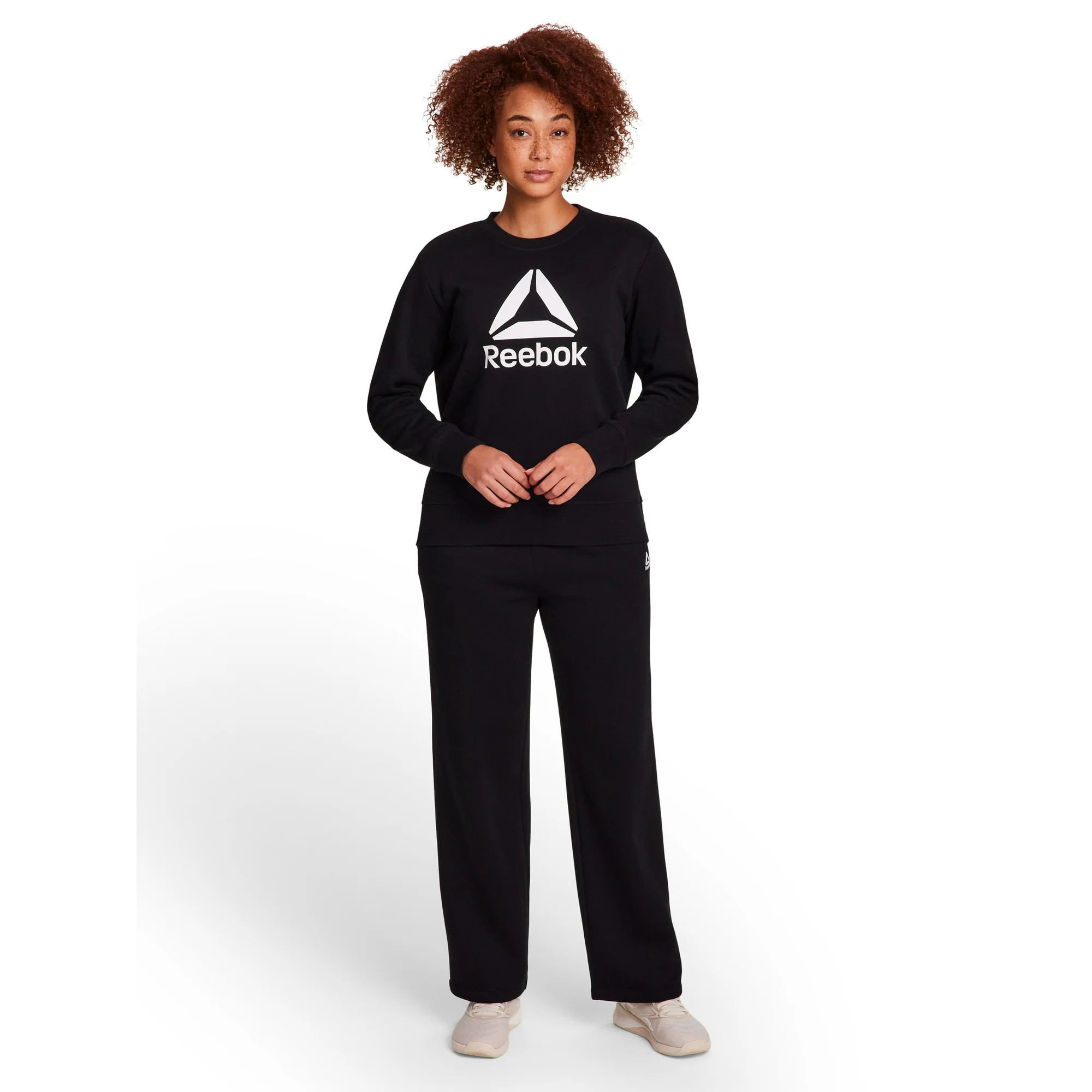 Reebok Women's and Women's Plus Sport Core Crewneck and Straight Leg Pant 2-Piece Set, Sizes XS-4... | Walmart (US)
