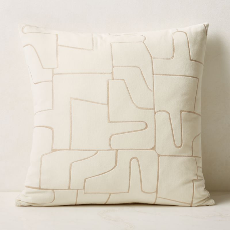 Arabella White Velvet Modern Throw Pillow with Feather-Down Insert 23'' + Reviews | CB2 | CB2