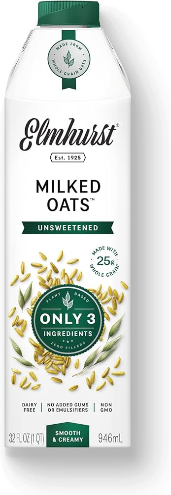 Elmhurst 1925 Milked Oats Unsweetened Oat Milk, 32 Ounce (Pack of 6) | Amazon (US)