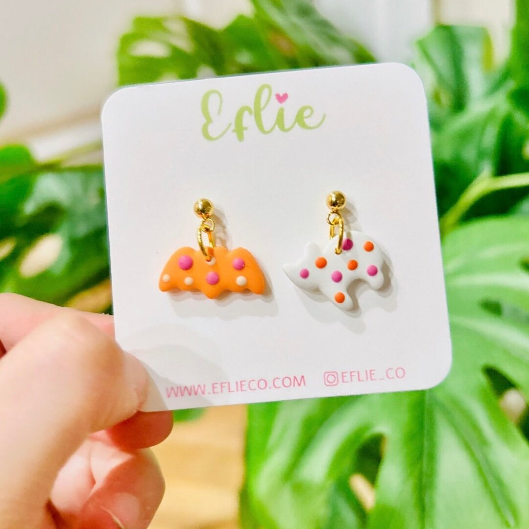 Halloween Circus Animal Cookies Stud Earrings | Animal Cracker Studs Spooky Cat Circus Biscuit Co... | Etsy (US)