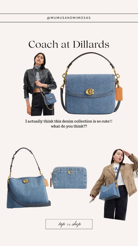 Denim coach bags, purses, crossbody bags and wallets at dillards. I think these are so cute!! 

#LTKitbag #LTKfindsunder100 #LTKFestival