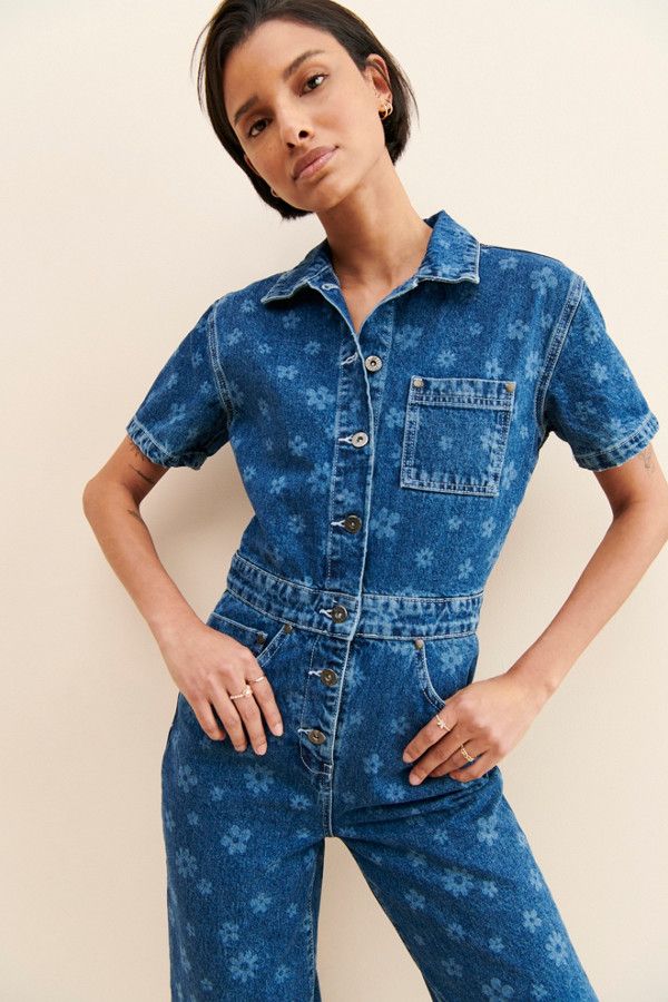 Wide Leg Denim Coveralls | Nuuly