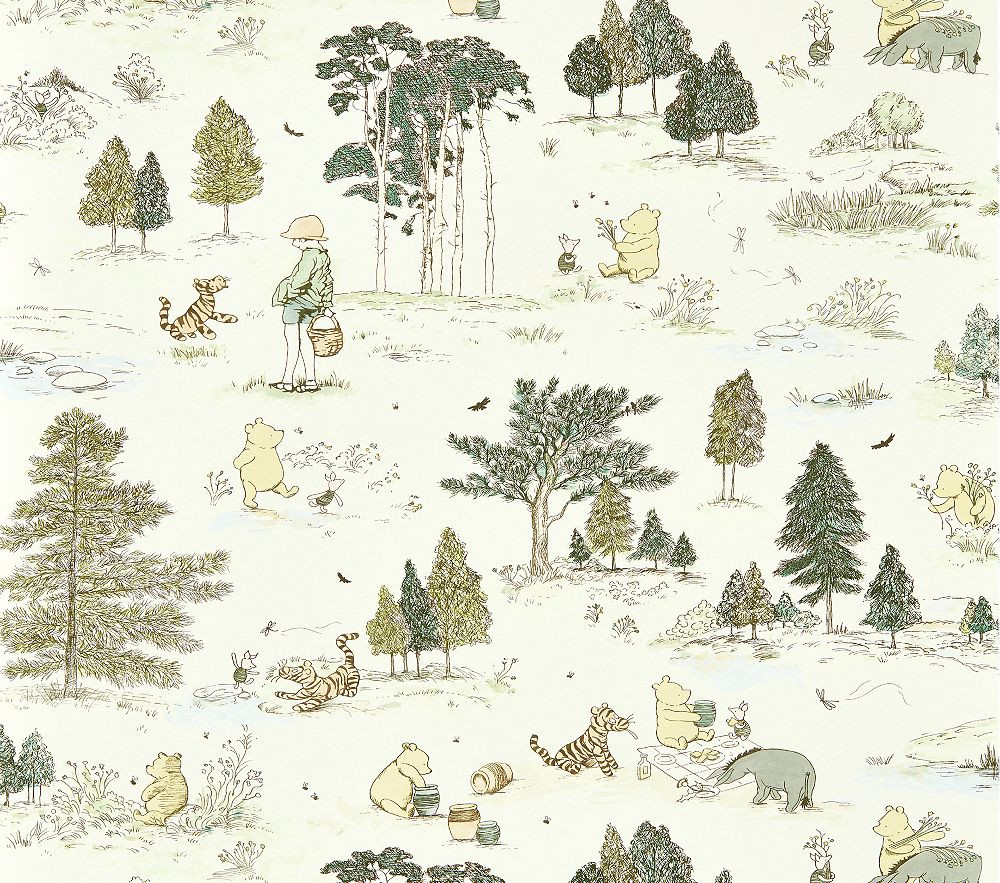 Disney Home x Sanderson Winnie the Pooh Wallpaper | Pottery Barn Kids