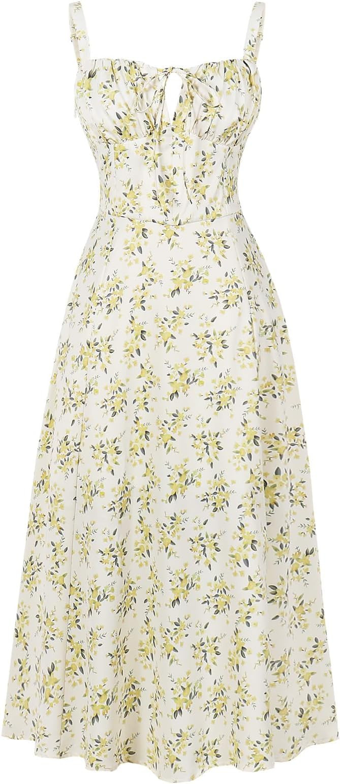 Women's Floral Corset Dress Formal Cocktail Dresses Going Out Casual Sundress Split Thigh Spaghet... | Amazon (US)