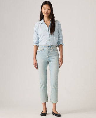 Women's Wedgie Straight-Leg High-Rise Cropped Jeans | Macy's