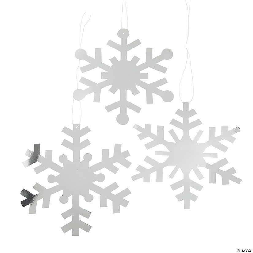 12" Metallic Snowflake Foil Cutouts - 12 Pc. | Oriental Trading Company