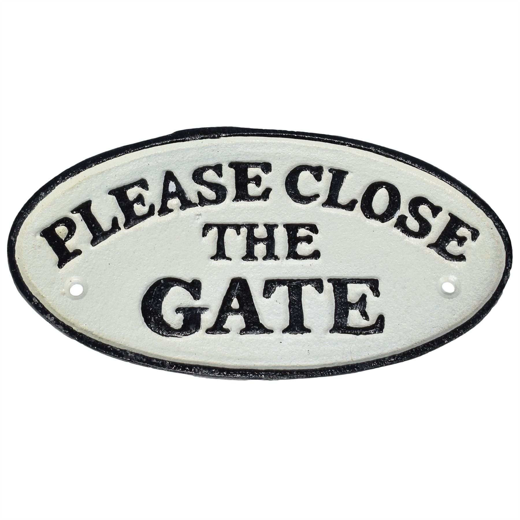 AB Tools Please Close The Gate Cast Iron Sign Plaque Wall Fence Gate Post Garden Home | Amazon (US)