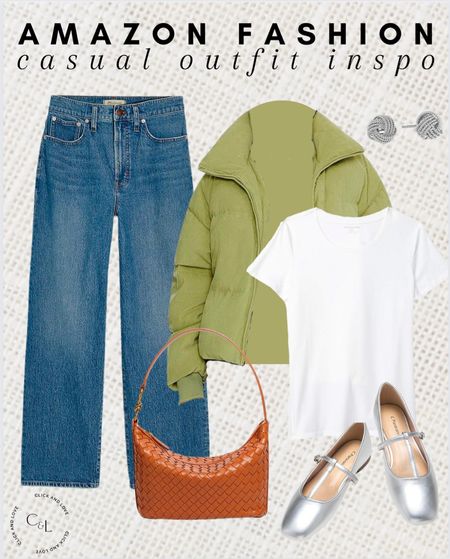 Casual outfit inspo from Amazon 👏🏼 this is perfect for a day out running errands! 

Casual outfit inspo, madewell, purse, shoes, flats, earrings, jewelry, silver jewelry, jeans, layers, coat, t shirt, Womens fashion, fashion, fashion finds, outfit, outfit inspiration, clothing, winter fashion, summer fashion, spring fashion, wardrobe, fashion accessories, Amazon, Amazon fashion, Amazon must haves, Amazon finds, amazon favorites, Amazon essentials #amazon #amazonfashion

#LTKmidsize #LTKsalealert #LTKstyletip
