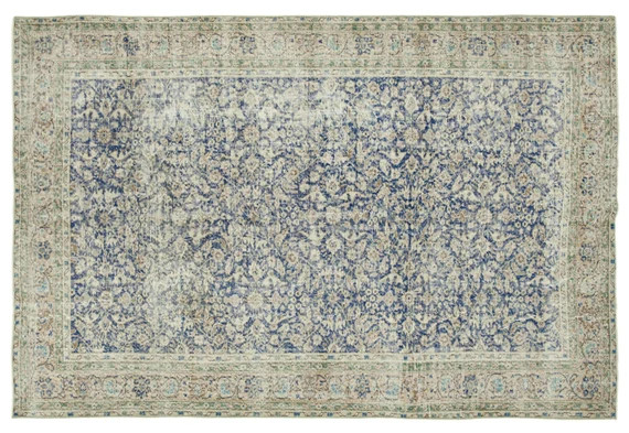 7x10 Oriental Rug / Blue Vintage Area Rug / Wool Carpet / - Etsy | Etsy (US)