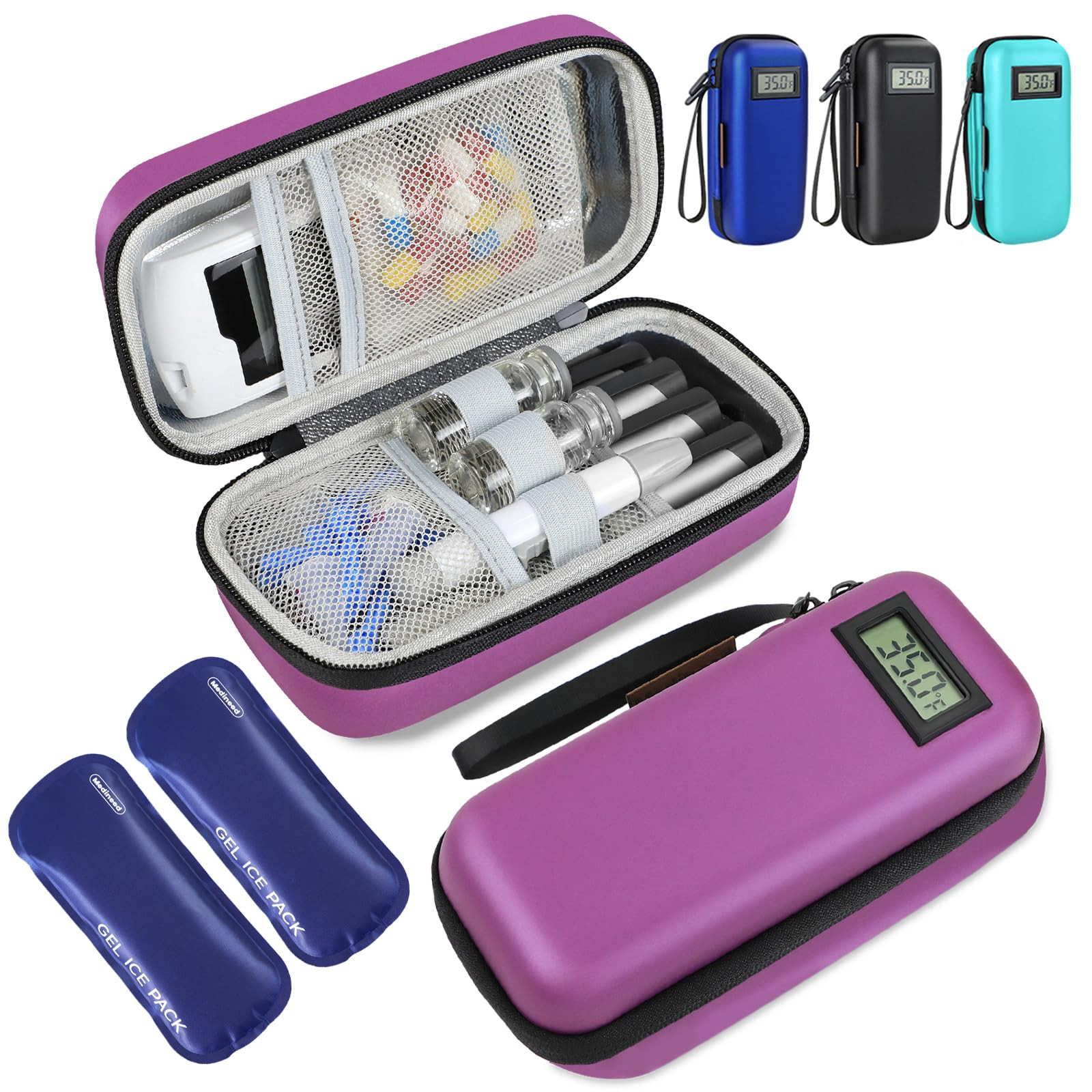 Insulin Cooler Travel Case, Portable Temperature Display Medicine Travel Cooler, Diabetes Case wi... | Amazon (US)