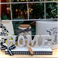 Black & White Decor, Buffalo Check, Welcome Home Sign, Farmhouse Coffee Mugs | Etsy (US)