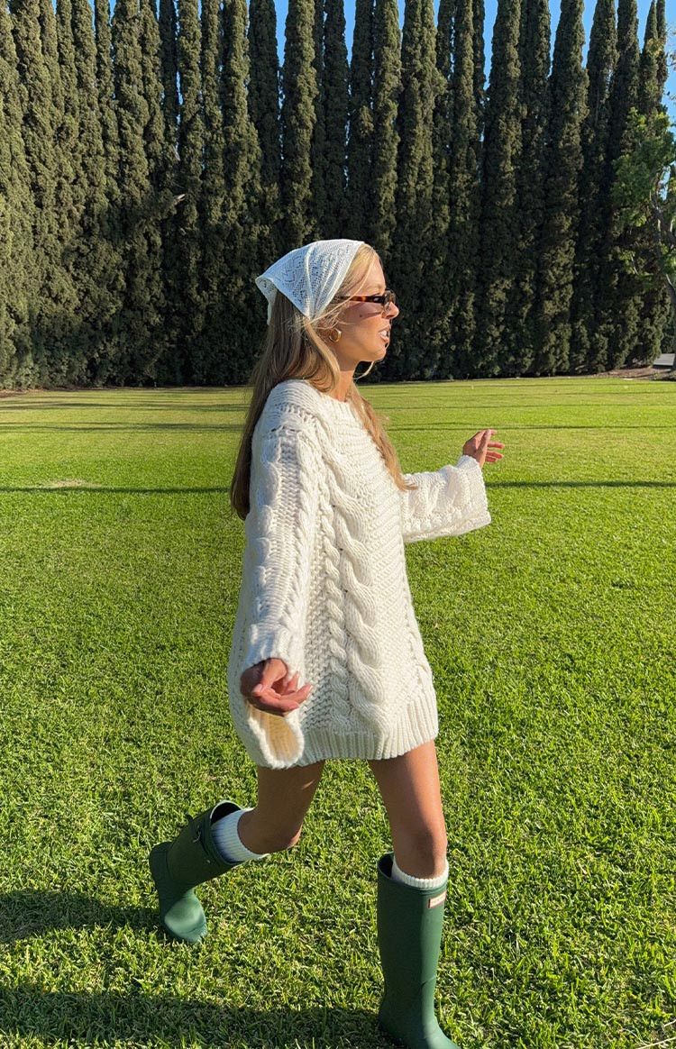 Thursdays Cream Cable Knit Sweater Dress | Beginning Boutique (AU)