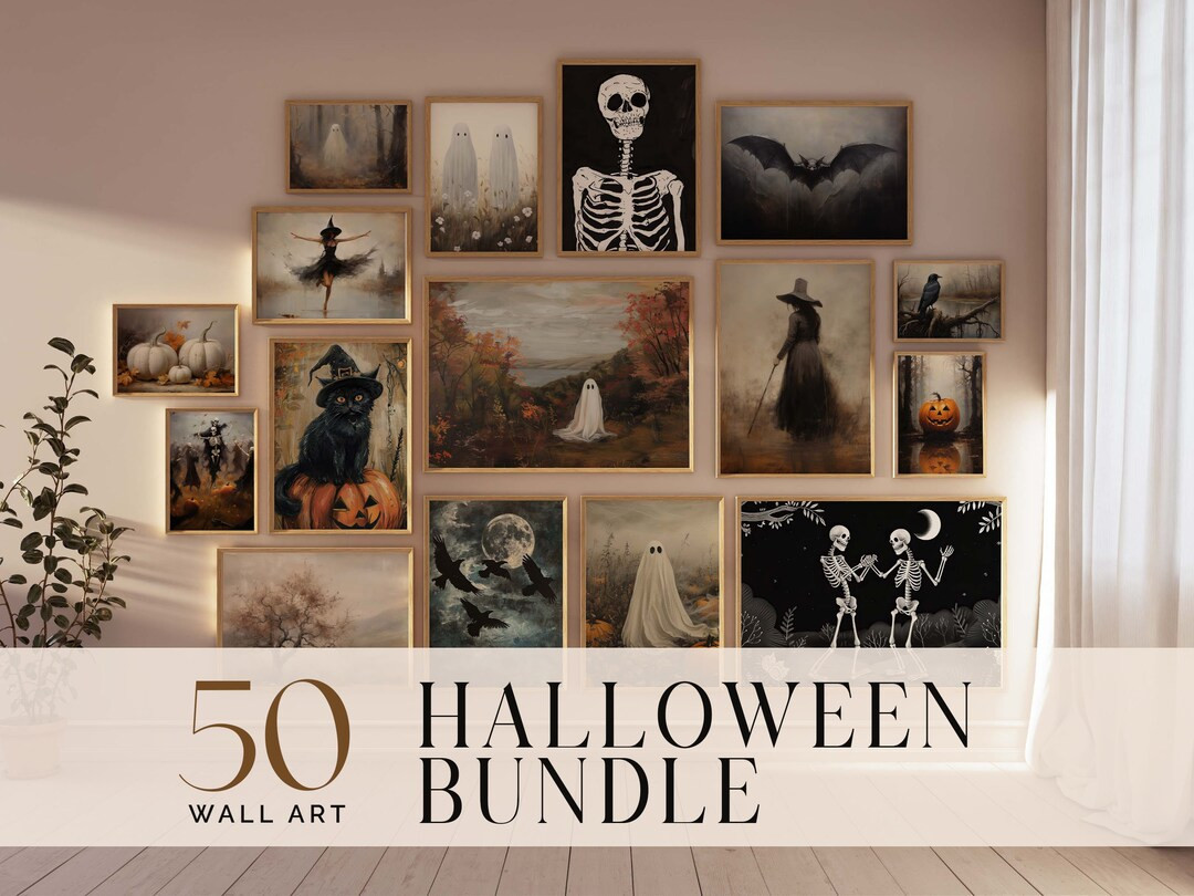 Halloween Gallery Wall 50 Prints MEGA BUNDLE Printable Wall Art Rustic Halloween Decor Vintage Ha... | Etsy (US)