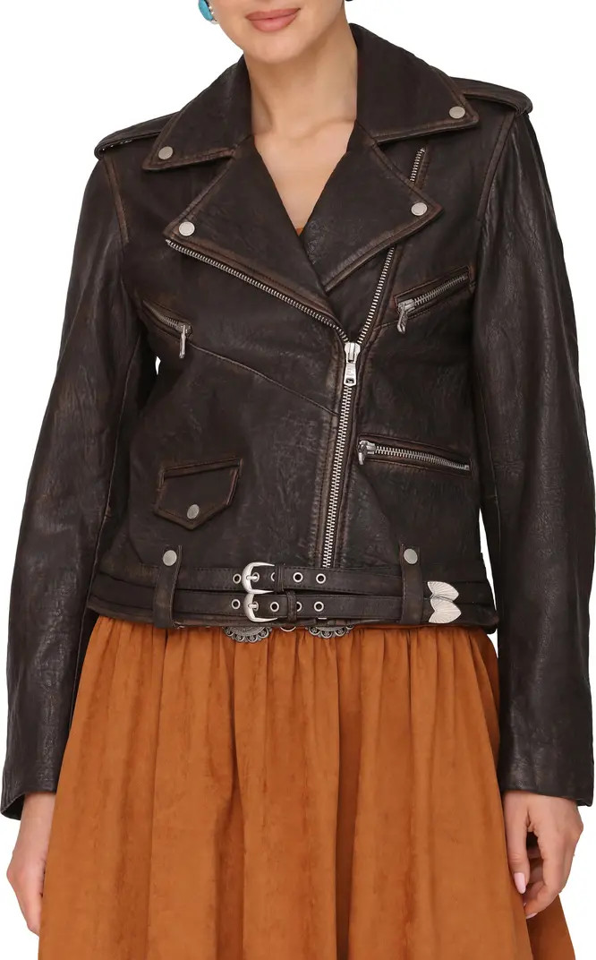 Avec Les Filles Relaxed Leather Moto Jacket | Nordstromrack | Nordstrom Rack