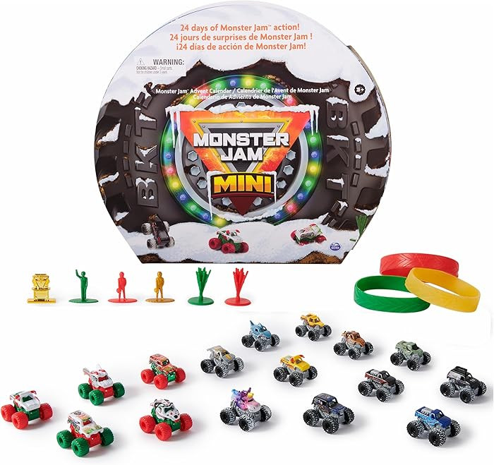 Monster Jam Mini Holiday Advent Calendar, 24 Days of Mini Monster Trucks and Accessories, 1:87 Sc... | Amazon (US)