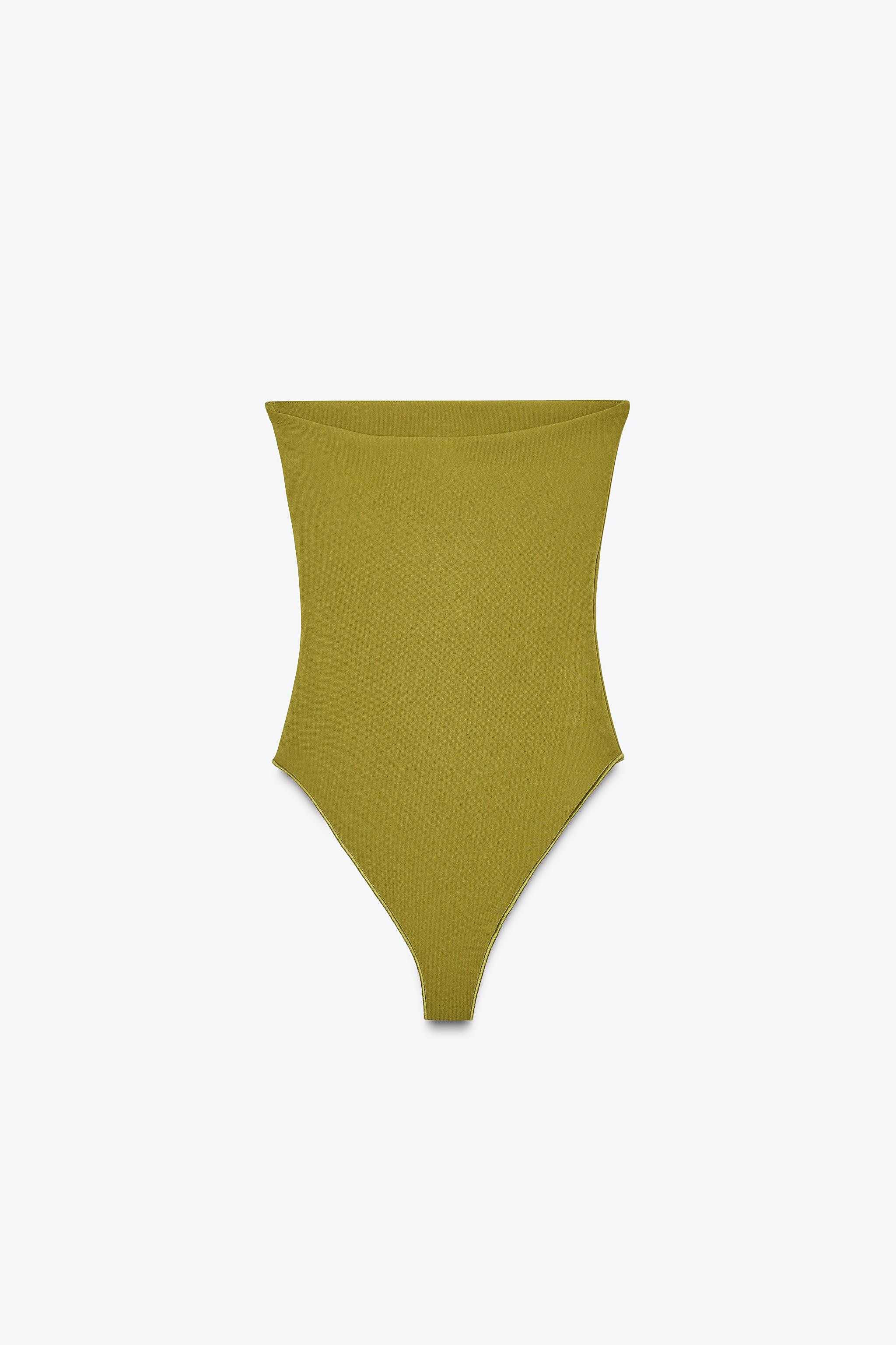 STRETCH BANDEAU BODYSUITGreen+4 | Zara US