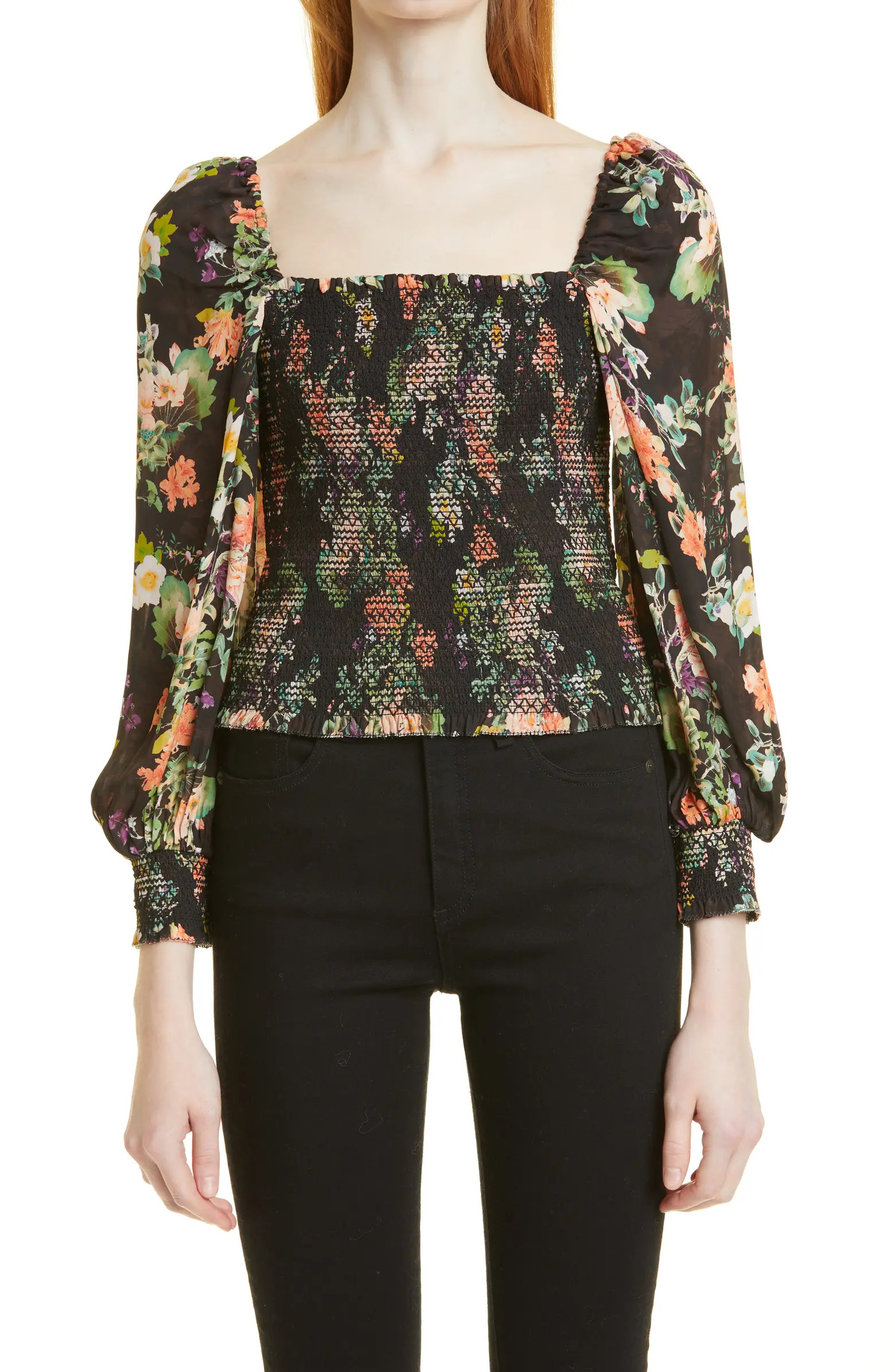Cooper Floral Smocked Bodice Blouse | Nordstrom Rack