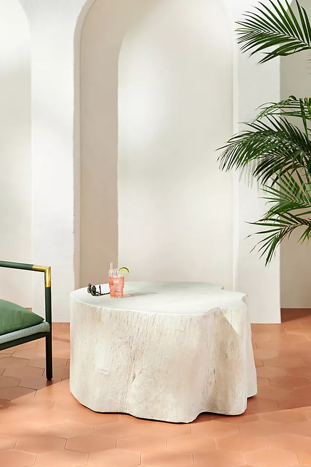 Live-Edge Concrete Indoor/Outdoor Coffee Table | Anthropologie (US)