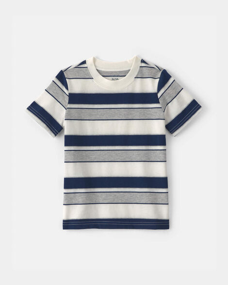 Toddler Boy Striped Short-Sleeve T-Shirt - Blue/Grey | Carter's Inc