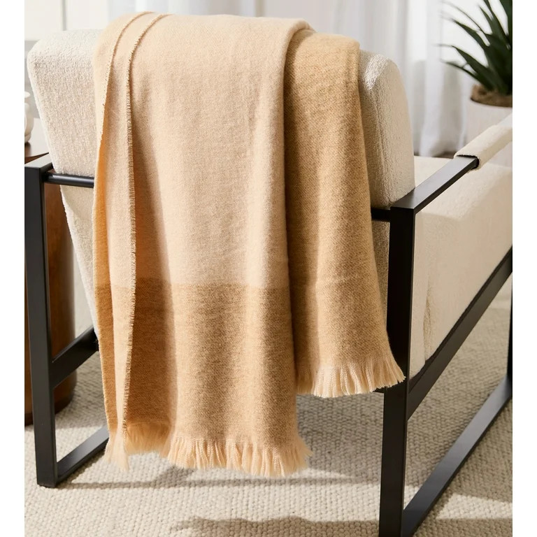 Better Homes & Gardens Ultra Soft Brushed Woven Oversized Throw Blanket, Goldenrod | Walmart (US)