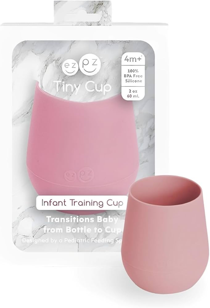 ezpz Tiny Cup (Blush) - 100% Silicone Training Cup for Infants - 4 months + - Designed by a Pedia... | Amazon (US)