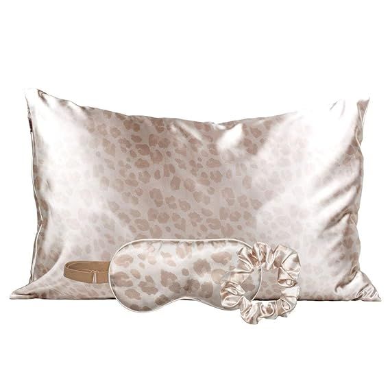 Kitsch Satin Sleep Set, Softer than Silk - Includes 1 Satin Pillowcase, 1 Satin Eye Mask, and 1 S... | Amazon (US)
