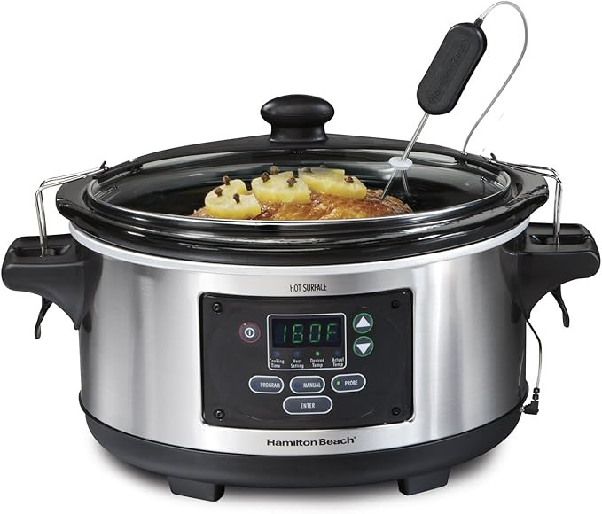 Hamilton Beach Portable 6 Quart Set & Forget Digital Programmable Slow Cooker with Lid Lock, Dish... | Amazon (US)