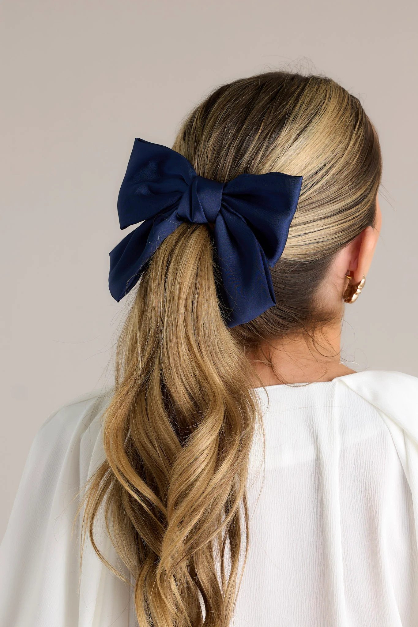 The Only Reason Navy Clip In Bow | Red Dress
