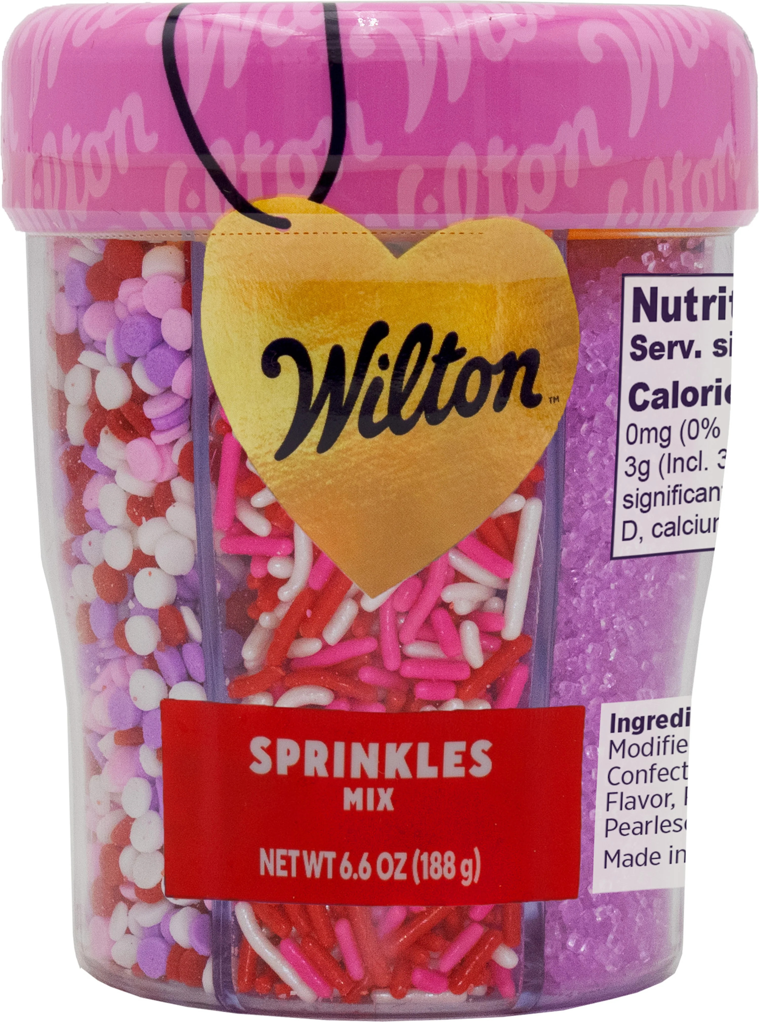 Wilton Valentine's Day Sprinkles, Dessert Edible Sprinkle Mix, Assorted 6.4 oz. 6-Cell Container | Walmart (US)