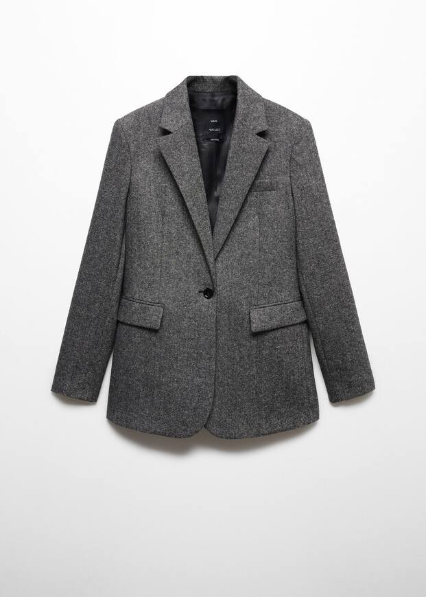 Wool suit blazer -  Women | Mango USA | MANGO (US)
