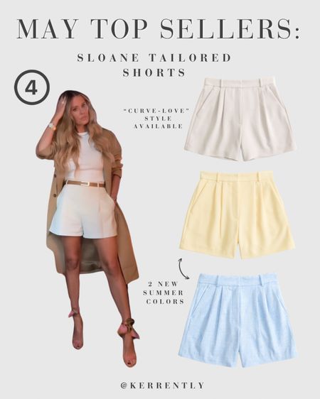 Number 4 top seller from the month of May was the Abercrombie Sloane Tailored Shorts! These are so flattering and perfect for summer. I saw they just released these 2 cute colors for summer 💛🩵

#LTKSeasonal #LTKSaleAlert #LTKStyleTip